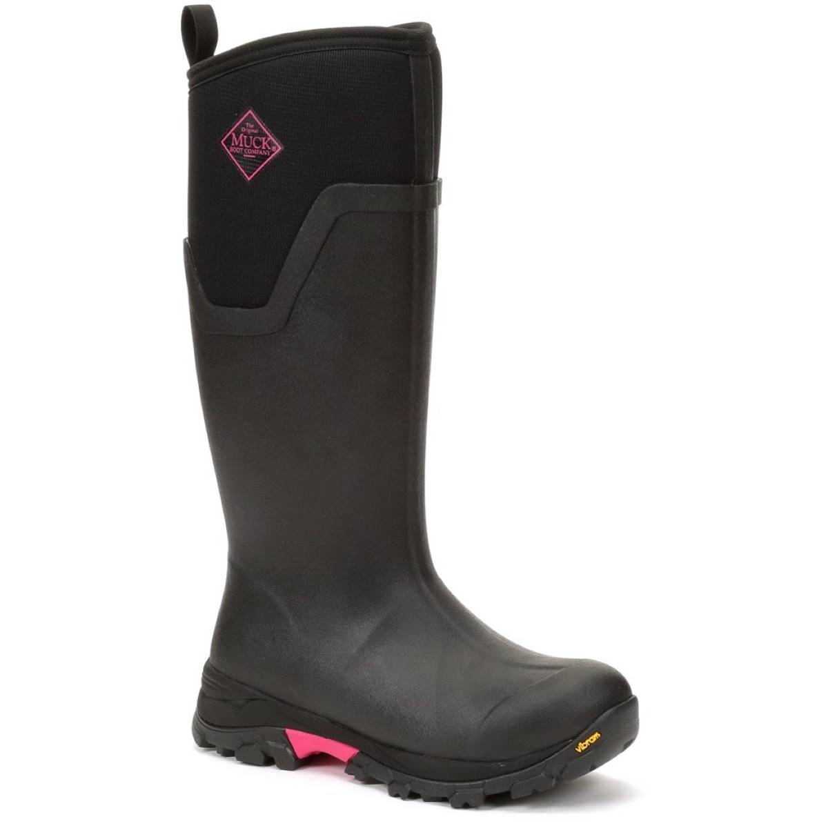 Muck Boots Arctic Ice Tall Agat Black pink Womens Wellingtons ASVTA-404 in a Plain Rubber in Size 4